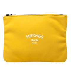 エルメス トゥルース フラット ネオバンMM ポーチ クラッチバッグ セカンドバッグ イエロー ポリアミド レディース HERMES 中古