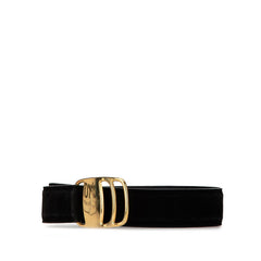 サルヴァトーレフェラガモ ヴァラ ベルト ブラック ゴールド スウェード レディース Salvatore Ferragamo 【中古】