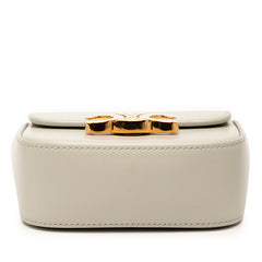 セリーヌ トリオンフ ミニ クロード ショルダーバッグ グレー レザー レディース CELINE 【中古】