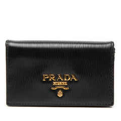 プラダ ロゴ コインケース 小銭入れ ネロ ブラック ヴィッテロムーブレザー レディース PRADA 【中古】