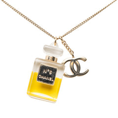 シャネル ココマーク No.5 パフュームボトル モチーフ チェーン ペンダント ネックレス 09A ゴールド メッキ プラスチック レディース CHANEL 【中古】