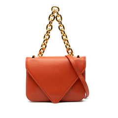 ボッテガヴェネタ マウント チェーン ハンドバッグ ショルダーバッグ 2WAY オレンジ レザー レディース BOTTEGAVENETA 【中古】