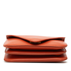 ボッテガヴェネタ マウント チェーン ハンドバッグ ショルダーバッグ 2WAY オレンジ レザー レディース BOTTEGAVENETA 【中古】
