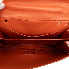 ボッテガヴェネタ マウント チェーン ハンドバッグ ショルダーバッグ 2WAY オレンジ レザー レディース BOTTEGAVENETA 【中古】