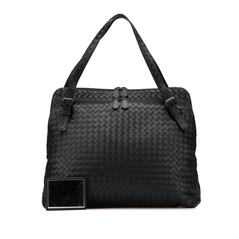 ボッテガヴェネタ イントレチャート ハンドバッグ ビジネスバッグ ブラック レザー メンズ BOTTEGAVENETA 【中古】