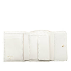シャネル マトラッセ ココマーク ビジュー 三つ折り財布 AP3604 ホワイト キャビアスキン レディース CHANEL 中古