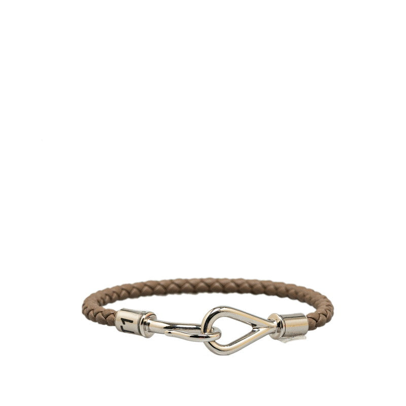 エルメス ジャンボブレス ブレスレット エトゥープ グレージュ レザー レディース HERMES 【中古】