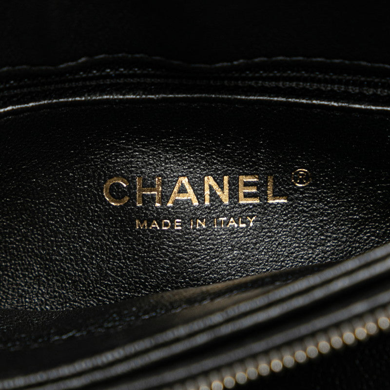 シャネル シェブロン ココマーク チェーン ショルダーバッグ ハンドバッグ ブラック ラムスキン レディース CHANEL 【中古】