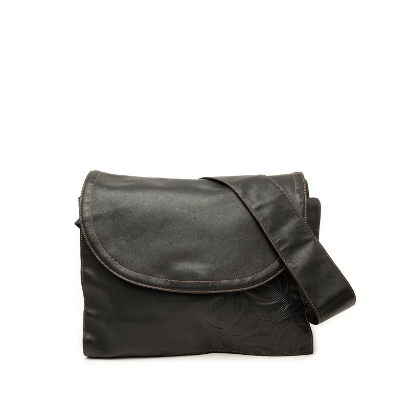 ロエベ アナグラム ショルダーバッグ ブラック レザー レディース LOEWE 中古