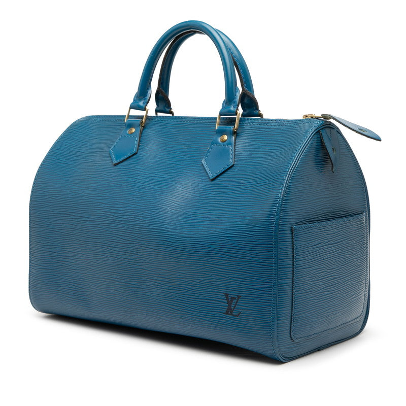 ルイ ヴィトン エピ スピーディ30 ハンドバッグ ミニボストンバッグ M43005 トレドブルー レザー レディース LOUIS VUITTON 【中古】