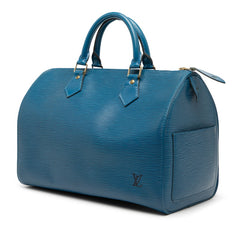 ルイ ヴィトン エピ スピーディ30 ハンドバッグ ミニボストンバッグ M43005 トレドブルー レザー レディース LOUIS VUITTON 【中古】