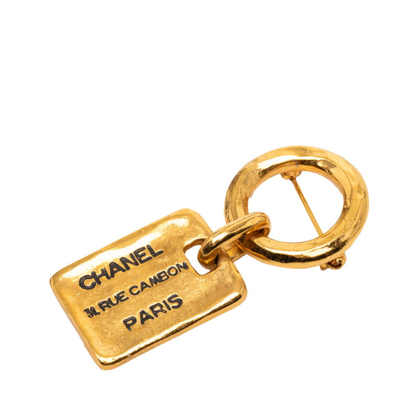 シャネル 31 Rue Cambon カンボン ヴィンテージ スクエア プレート ブローチ ゴールド メッキ レディース CHANEL 【中古】