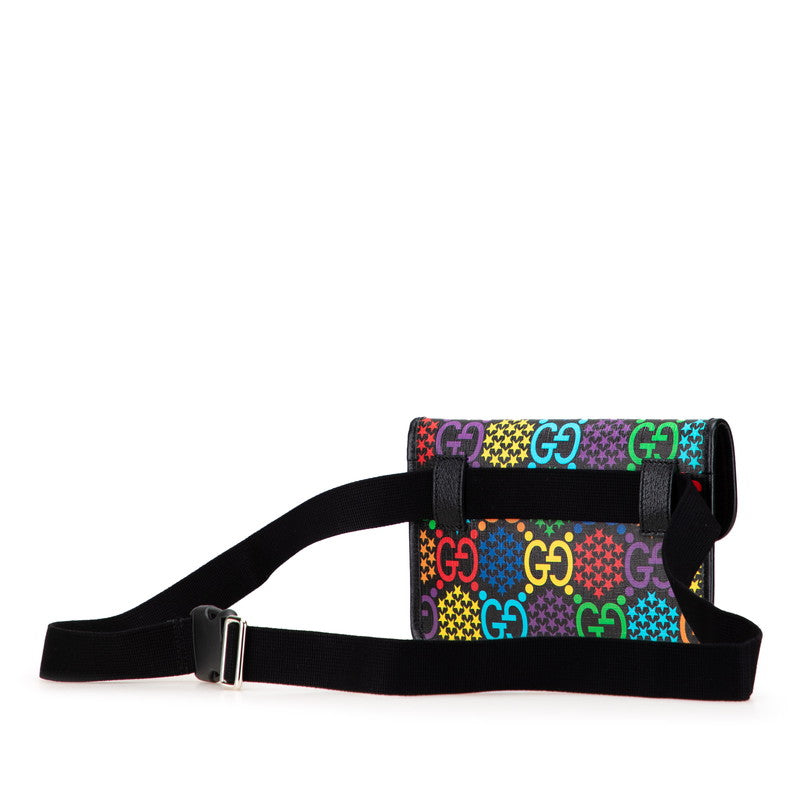 グッチ GGサイケデリック ウエストバッグ ボディバッグ 598113 ブラック マルチカラー PVC レザー レディース GUCCI 【中古】