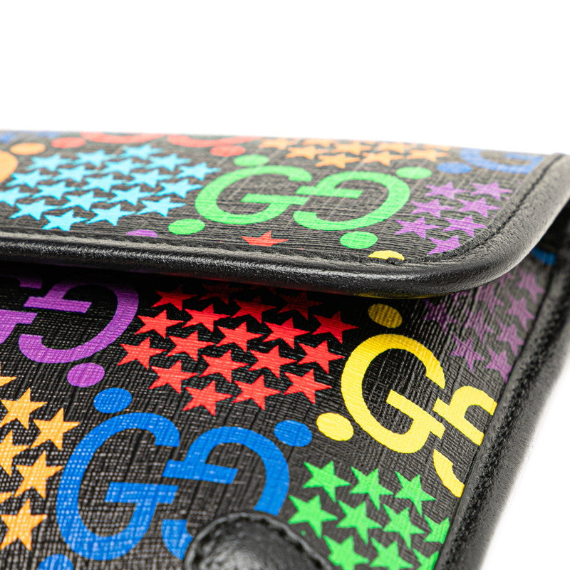 グッチ GGサイケデリック ウエストバッグ ボディバッグ 598113 ブラック マルチカラー PVC レザー レディース GUCCI 【中古】