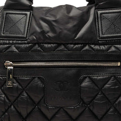 シャネル コココクーン ココマーク ハンドバッグ ブラック ナイロン レザー レディース CHANEL 中古