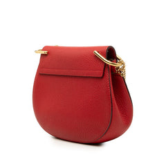クロエ ドリュー 斜め掛け チェーン ショルダーバッグ レッド ゴールド レザー メッキ レディース Chloe 【中古】