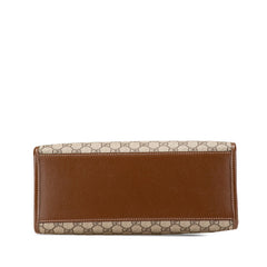 グッチ GGスプリーム ハンドバッグ ショルダーバッグ 2WAY 659998 ベージュ ブラウン PVC レザー レディース GUCCI 【中古】