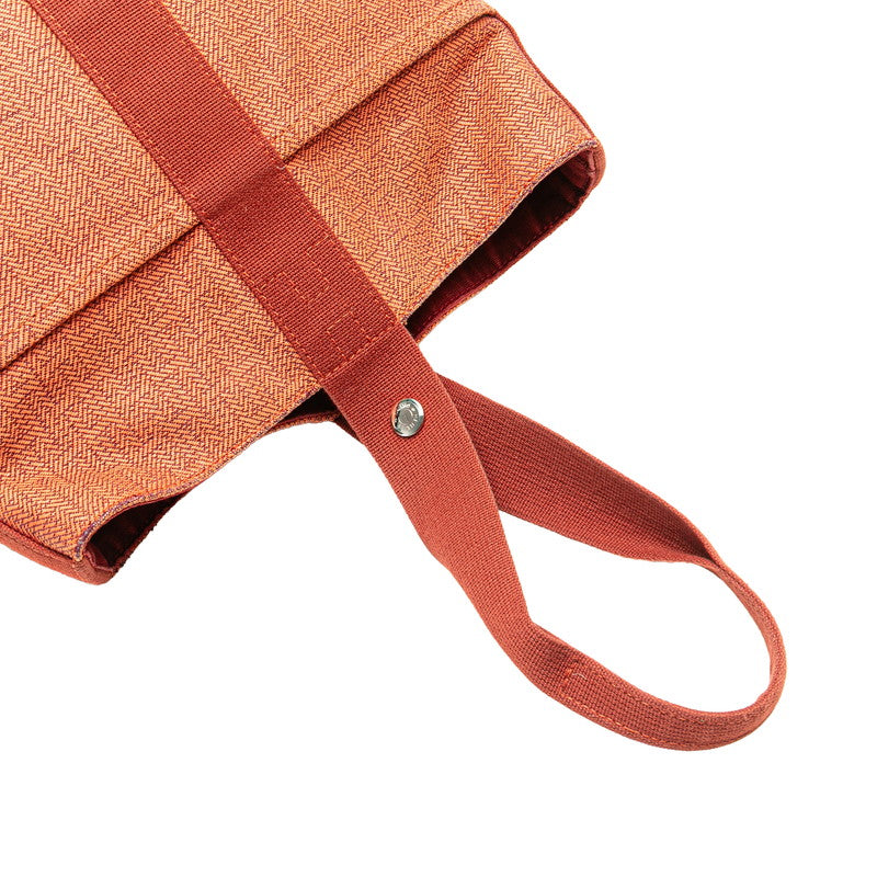 エルメス サクソーMM ハンドバッグ オレンジ トワルアッシュ レディース HERMES 【中古】