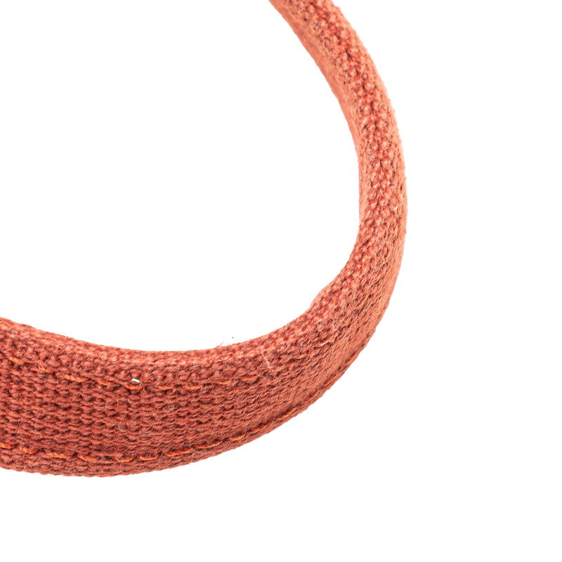 エルメス サクソーMM ハンドバッグ オレンジ トワルアッシュ レディース HERMES 【中古】