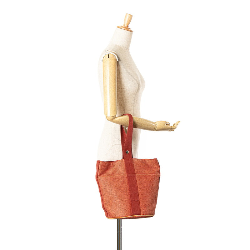 エルメス サクソーMM ハンドバッグ オレンジ トワルアッシュ レディース HERMES 【中古】