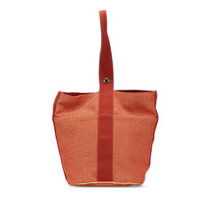 エルメス サクソーMM ハンドバッグ オレンジ トワルアッシュ レディース HERMES 中古