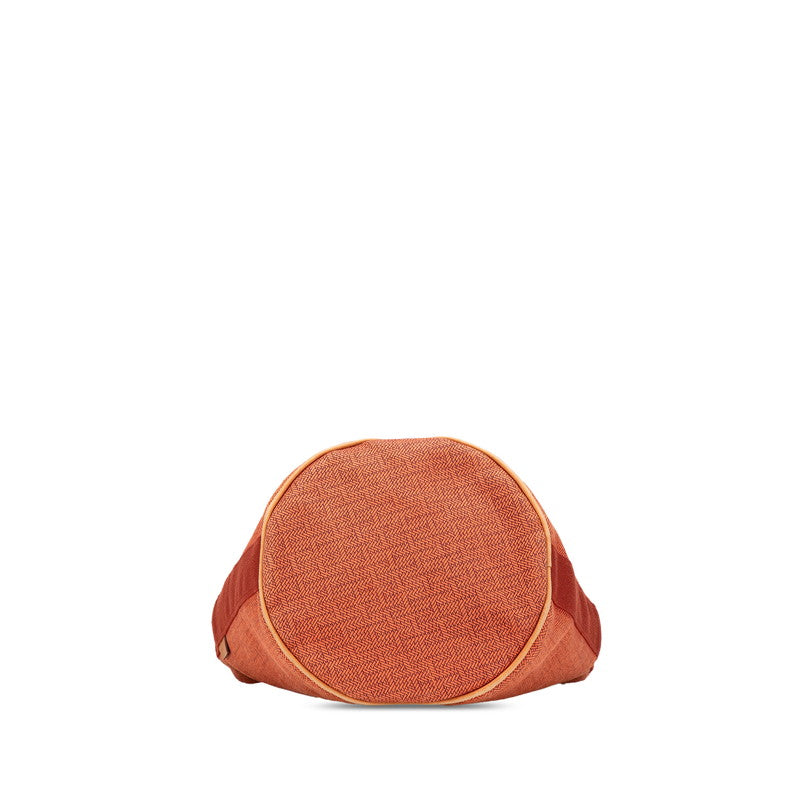エルメス サクソーMM ハンドバッグ オレンジ トワルアッシュ レディース HERMES 【中古】