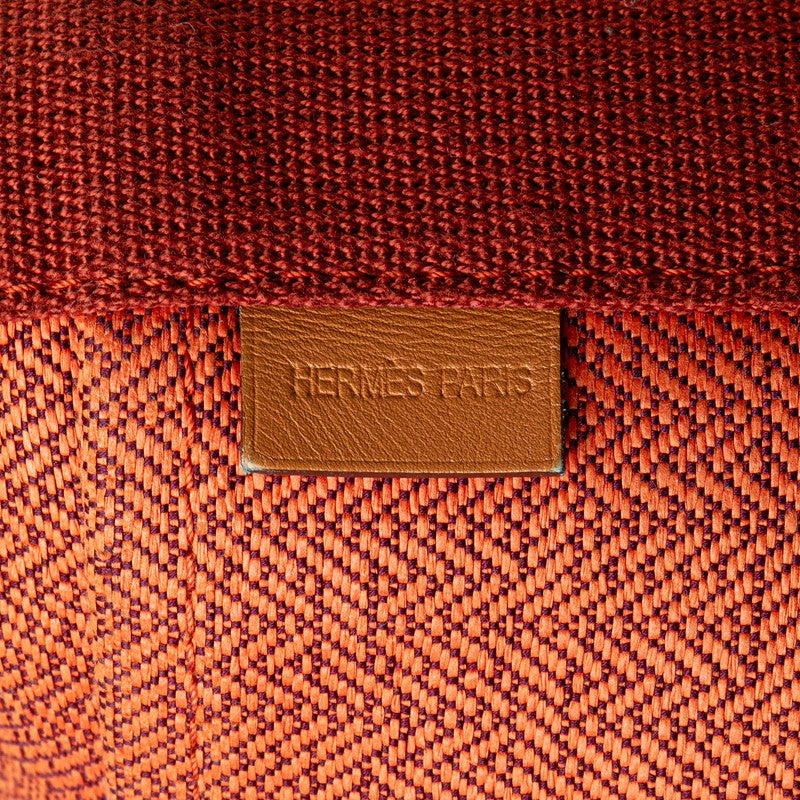 エルメス サクソーMM ハンドバッグ オレンジ トワルアッシュ レディース HERMES 【中古】