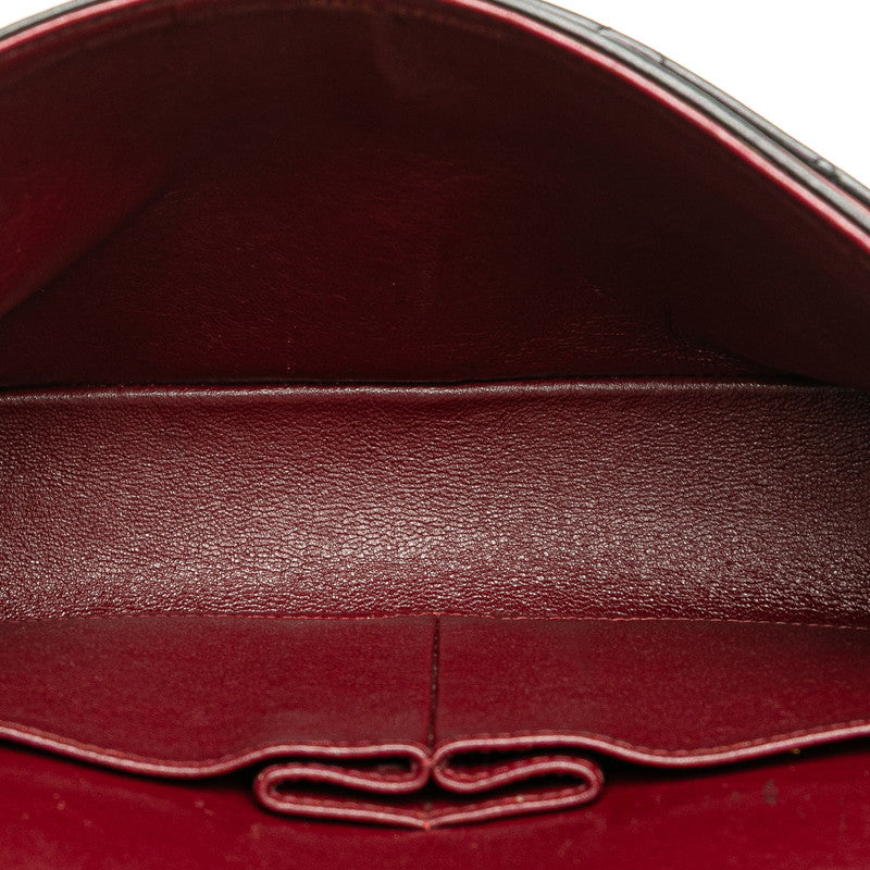 シャネル マトラッセ25 ココマーク ダブルフラップ ショルダーバッグ ブラック ラムスキン レディース CHANEL 【中古】