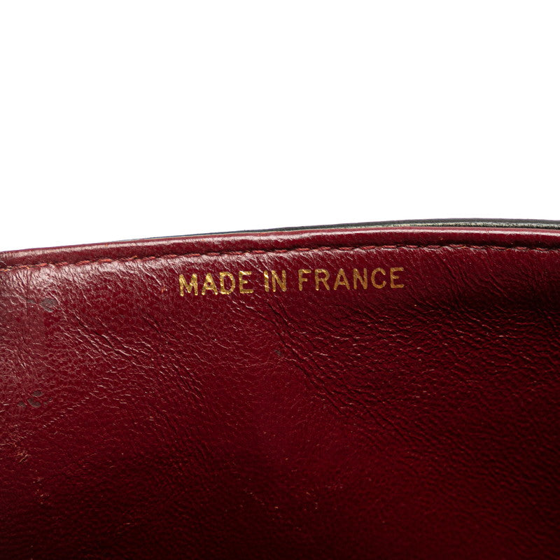 シャネル マトラッセ25 ココマーク ダブルフラップ ショルダーバッグ ブラック ラムスキン レディース CHANEL 【中古】
