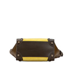 セリーヌ ラゲージ マイクロショッパー ハンドバッグ トートバッグ カーキグリーン グリーン レザー レディース CELINE 【中古】