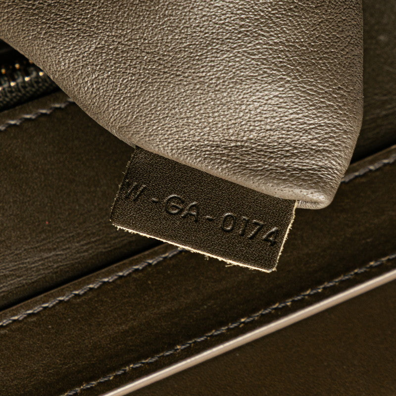 セリーヌ ラゲージ マイクロショッパー ハンドバッグ トートバッグ カーキグリーン グリーン レザー レディース CELINE 【中古】