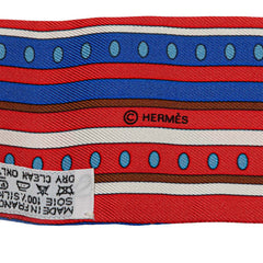 エルメス ツイリー SEQUENCES セカンス 馬 ホース モチーフ スカーフ レッド マルチカラー シルク レディース HERMES 【中古】