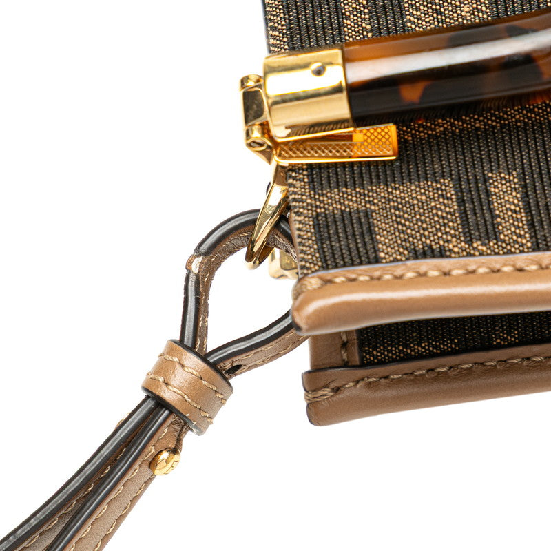 フェンディ ズッカ ショルダーバッグ ハンドバッグ 2WAY 8BS051 ブラウン キャンバス レザー レディース FENDI 【中古】