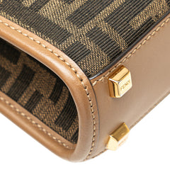 フェンディ ズッカ ショルダーバッグ ハンドバッグ 2WAY 8BS051 ブラウン キャンバス レザー レディース FENDI 【中古】