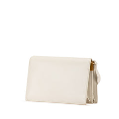 サンローラン 斜め掛け ショルダーバッグ サッチェル 532561 ホワイト レザー レディース SAINT LAURENT 【中古】