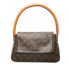ルイ ヴィトン モノグラム ミニルーピング ショルダーバッグ ハンドバッグ M51147 ブラウン PVC レザー レディース LOUIS VUITTON 【中古】