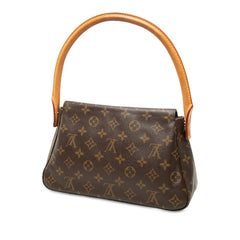 ルイ ヴィトン モノグラム ミニルーピング ショルダーバッグ ハンドバッグ M51147 ブラウン PVC レザー レディース LOUIS VUITTON 【中古】