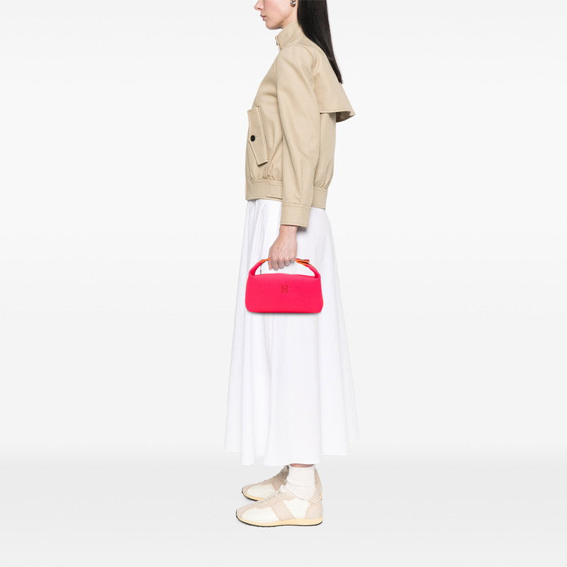 エルメス ブリッドアブラックGM ハンドバッグ ハイビスカス ピンク系 キャンバス レディース HERMES 【中古】