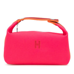 エルメス ブリッドアブラックGM ハンドバッグ ハイビスカス ピンク系 キャンバス レディース HERMES 【中古】