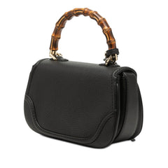 グッチ ニューバンブー スモール タッセル ハンドバッグ ショルダーバッグ 2WAY 256805 ブラック レザー レディース GUCCI 【中古】