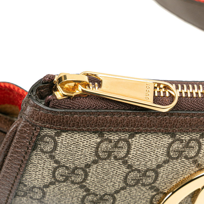 グッチ GGスプリーム ブロンディ ボディバッグ ウエストバッグ 702614 ブラウン PVC レザー レディース GUCCI 【中古】