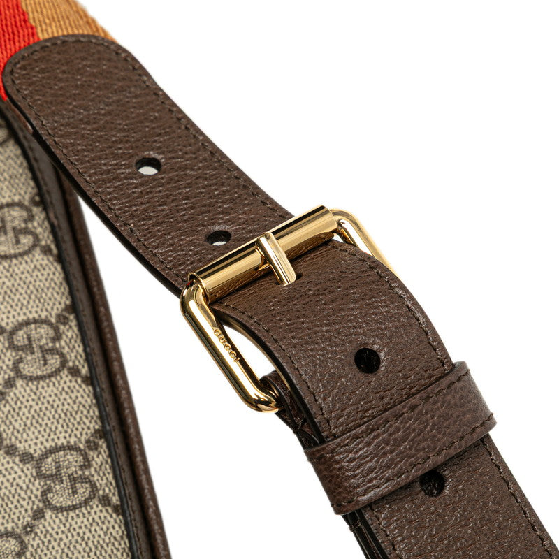 グッチ GGスプリーム ブロンディ ボディバッグ ウエストバッグ 702614 ブラウン PVC レザー レディース GUCCI 【中古】