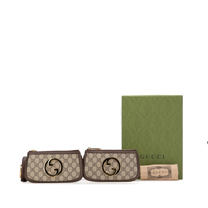 グッチ GGスプリーム ブロンディ ボディバッグ ウエストバッグ 702614 ブラウン PVC レザー レディース GUCCI 【中古】