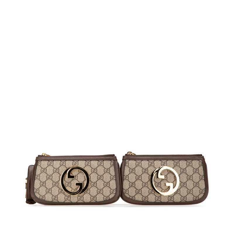 グッチ GGスプリーム ブロンディ ボディバッグ ウエストバッグ 702614 ブラウン PVC レザー レディース GUCCI 【中古】