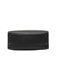 ブルガリ ロゴ トートバッグ ハンドバッグ ショルダー 2WAY ブラック グレインカーフレザー レディース BVLGARI 【中古】