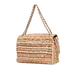 シャネル マトラッセ ココマーク チェーン ショルダーバッグ ベージュ マルチカラー ツイード レザー レディース CHANEL 【中古】