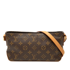 ルイ ヴィトン モノグラム トロター 斜め掛け ショルダーバッグ M51240 ブラウン PVC レザー レディース LOUIS VUITTON 中古