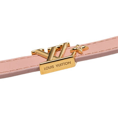 ルイ ヴィトン ブラスレ LVアイコニック ブレスレット #17 M8088 ピンク レザー レディース LOUIS VUITTON 【中古】