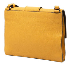 フェンディ フラット バケット ミディアム 斜め掛け ショルダーバッグ 7VA524 イエロー レザー レディース FENDI 中古
