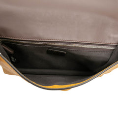 フェンディ フラット バケット ミディアム 斜め掛け ショルダーバッグ 7VA524 イエロー レザー レディース FENDI 中古